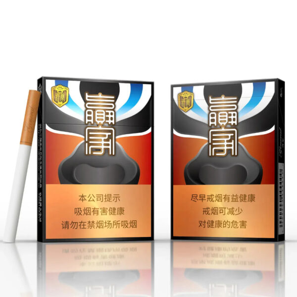 Winner Series Cigarette Box – Bold Dynamic Design with Metallic Ink Printing, 3D Embossed Gold Lettering, Beijing Opera Mask Elements, Premium Flip-Top Hard Pack - Image 2
