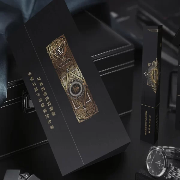 HUANGHELOU Luxury BLACK Cardboard Triangular Hardpack Cigarette Box - Obrázek 2
