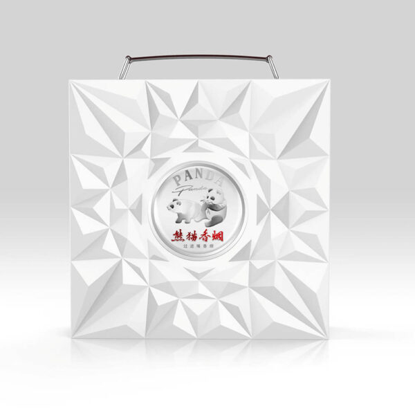 Panda Silver Edition 20-Stick Cigarette Box in Handcase Gift Packaging-1