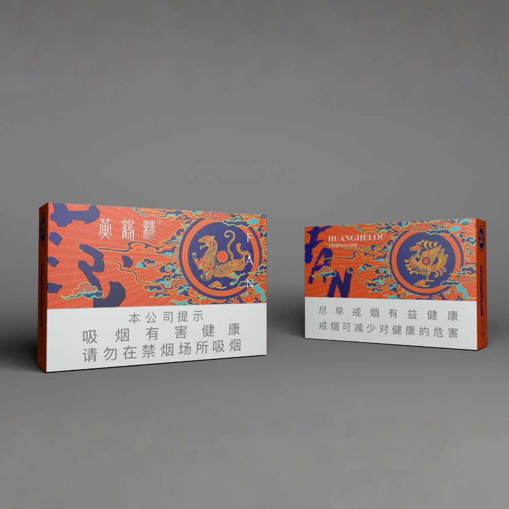 HUANGHELOU 伝統的な赤い中国の龍のタバコ箱