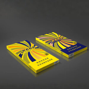 Pudełko na papierosy z serii KEEP z odważnym żółtym, promienistym wzorem-2