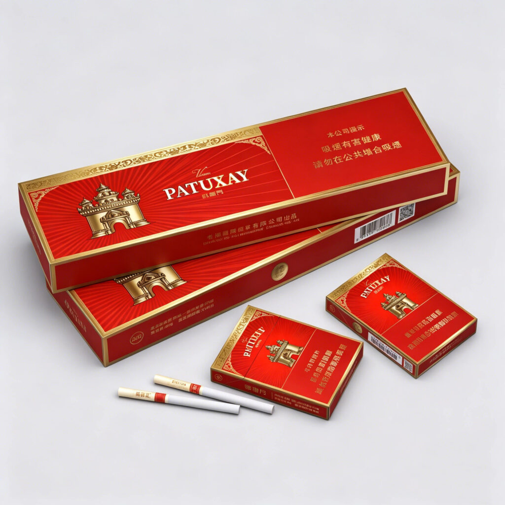 Red Rocks Cigarettes Vibrant Red & Gold Custom Cigarette Packaging Set